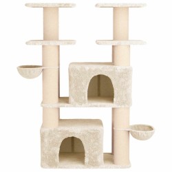 Arbre à chat avec poteaux à griffer en sisal 2 pc Crème 147 cm 647751647751