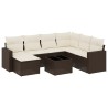 Salon de jardin 8 pcs avec coussins marron résine tressée 647754647754