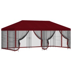 Gazebo avec murs latéraux 6 x 3 m Bordeaux Polyester et Acier 647757647757