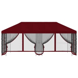 Gazebo avec murs latéraux 6 x 3 m Bordeaux Polyester et Acier 647757647757