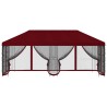 Gazebo avec murs latéraux 6 x 3 m Bordeaux Polyester et Acier 647757647757