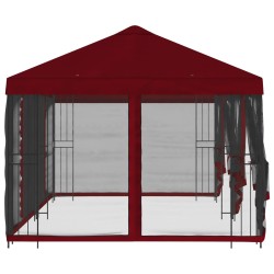 Gazebo avec murs latéraux 6 x 3 m Bordeaux Polyester et Acier 647757647757