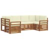 Ensemble de canapé d'angle avec coussin 6 pcs Naturel et Crème 647758647758