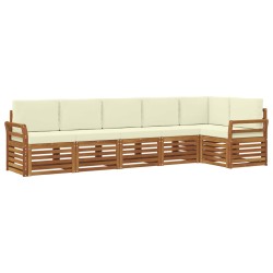 Ensemble de canapé d'angle avec coussin 6 pcs Naturel et Crème 647764647764