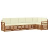 Ensemble de canapé d'angle avec coussin 6 pcs Naturel et Crème 647764647764