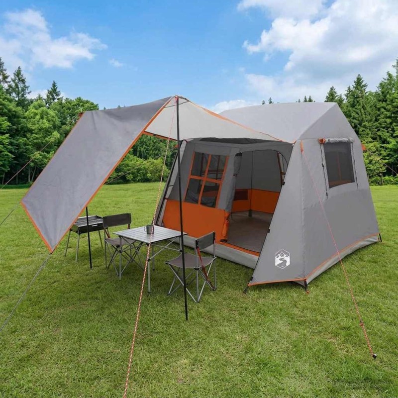 Tente tunnel Gris et orange 275 x 240 x 200 cm 647767647767