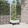 Bac de jardin avec treillis et roues Blanc 40 x 40 x 131,5 cm 647771647771