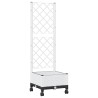 Bac de jardin avec treillis et roues Blanc 40 x 40 x 131,5 cm 647771647771