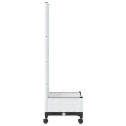Bac de jardin avec treillis et roues Blanc 40 x 40 x 131,5 cm 647771647771