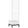 Bac de jardin avec treillis et roues Blanc 40 x 40 x 131,5 cm 647771647771