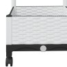 Bac de jardin avec treillis et roues Blanc 40 x 40 x 131,5 cm 647771647771