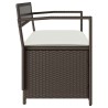 Banc de rangement de jardin avec coussin marron résine tressée 647777647777