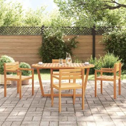Table de jardin ovale 150 x 90 x 75 cm en bois d'acacia massif 647778647778
