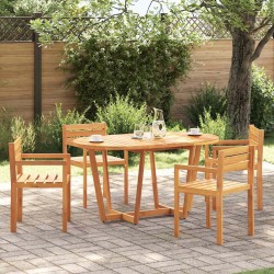 Table de jardin ovale 150 x 90 x 75 cm en bois d'acacia massif 647778647778