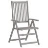 Chaises inclinables de jardin lot de 3 et coussins Bois acacia 647780647780