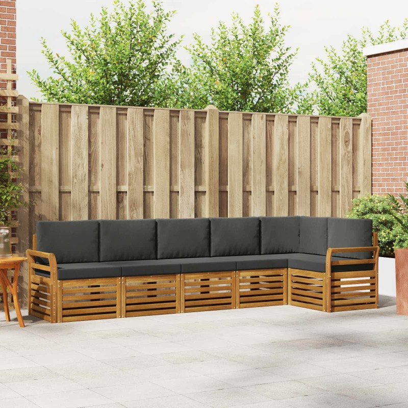 Ensemble de canapé d'angle 6 pcs Naturel et Anthracite 647783647783