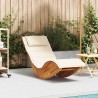 Chaise longue à bascule avec coussin en bois d'acacia massif 647784647784