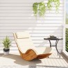 Chaise longue à bascule avec coussin en bois d'acacia massif 647784647784