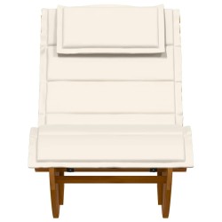 Chaise longue à bascule avec coussin en bois d'acacia massif 647784647784