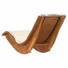 Chaise longue à bascule avec coussin en bois d'acacia massif 647784647784