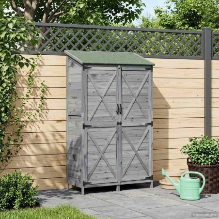 Abri de jardin Gris 106 x 56 x 176,5 cm Bois de Sapin Massif 647785647785