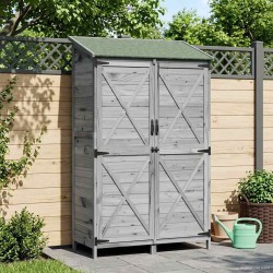 Abri de jardin Gris 106 x 56 x 176,5 cm Bois de Sapin Massif 647785647785