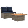 2 Pièce Canapé du milieu de jardin avec table relevable 647786647786
