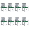Chaises de jardin et coussins lot de 8 Bois acacia solide Gris 647787647787