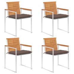 Chaises de jardin lot de 4 avec coussins Bois d'acacia massif 647793647793
