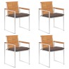 Chaises de jardin lot de 4 avec coussins Bois d'acacia massif 647793647793