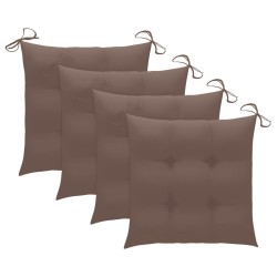 Chaises de jardin lot de 4 avec coussins Bois d'acacia massif 647793647793