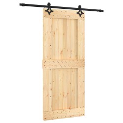 Porte coulissante Naturel et noir 90 x 210 cm 647795647795