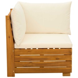 Canapé d'angle de jardin Bois d'Acacia Massif Marron 647802647802