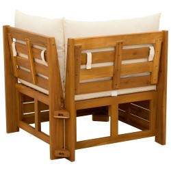 Canapé d'angle de jardin Bois d'Acacia Massif Marron 647802647802