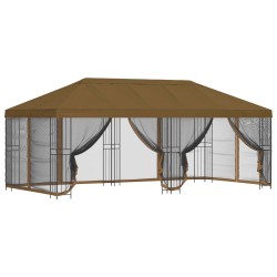Gazebo avec murs latéraux 6 x 3 m Taupe Polyester et Acier 190 647810647810