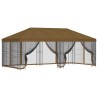 Gazebo avec murs latéraux 6 x 3 m Taupe Polyester et Acier 190 647810647810