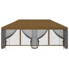 Gazebo avec murs latéraux 6 x 3 m Taupe Polyester et Acier 190 647810647810