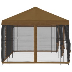 Gazebo avec murs latéraux 6 x 3 m Taupe Polyester et Acier 190 647810647810