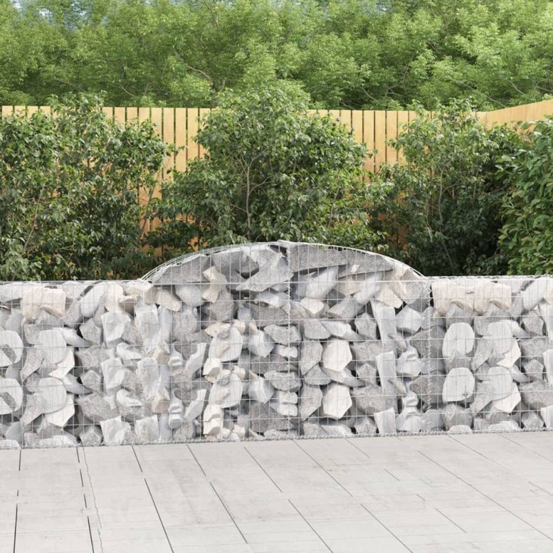 Paniers à gabions arqués 6 pcs 300x30x80/100 cm fer galvanisé 647815647815