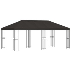 Gazebo avec murs latéraux 6 x 3 m Anthracite Polyester et Acier 647816647816