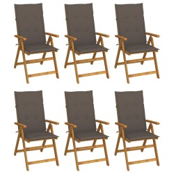 Chaises pliables de jardin lot de 6 avec coussins Bois d'acacia 647821647821