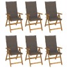 Chaises pliables de jardin lot de 6 avec coussins Bois d'acacia 647821647821