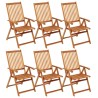 Chaises pliables de jardin lot de 6 avec coussins Bois d'acacia 647821647821