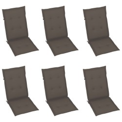 Chaises pliables de jardin lot de 6 avec coussins Bois d'acacia 647821647821