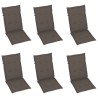 Chaises pliables de jardin lot de 6 avec coussins Bois d'acacia 647821647821