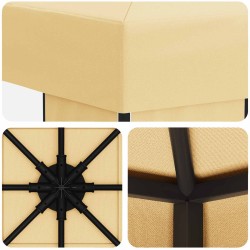 Pavillon 3 x 3 m Crème Polyester et Acier 190 gsm 647825647825