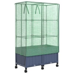 Jardinière de jardin avec couverture de serre et roues 2 pc PP 647841647841