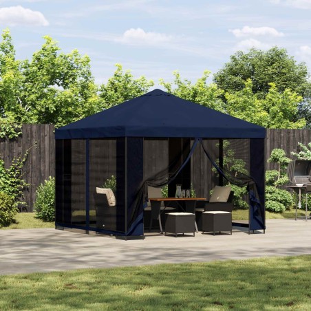 Abri de jardin avec parois 3 x 3 m Bleu Polyester et Acier 647846647846