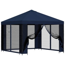 Abri de jardin avec parois 3 x 3 m Bleu Polyester et Acier 647846647846