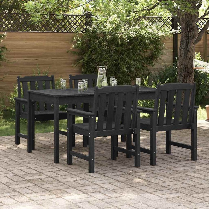 Chaise de jardin 4 pcs Noir 65,5 x 59 x 88 cm Polyéthylène 647848647848